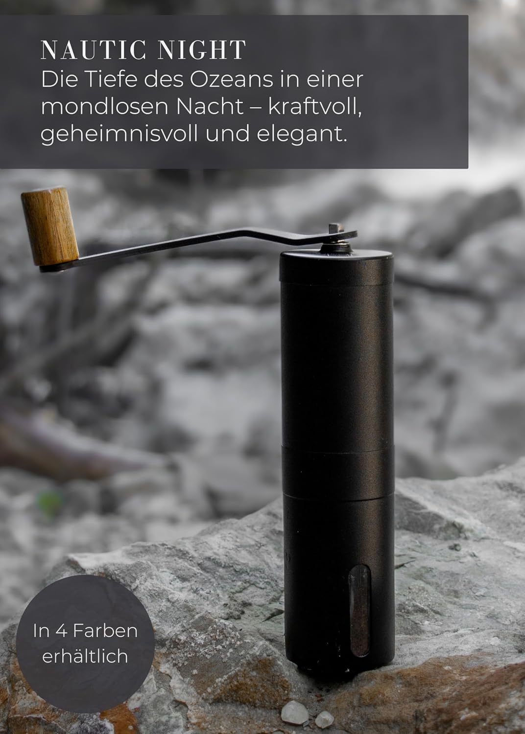 Lambda Coffee Kaffeemühle manuell aus Edelstahl und stufenlosem Keramikmahlwerk I Espressomühle Hand
