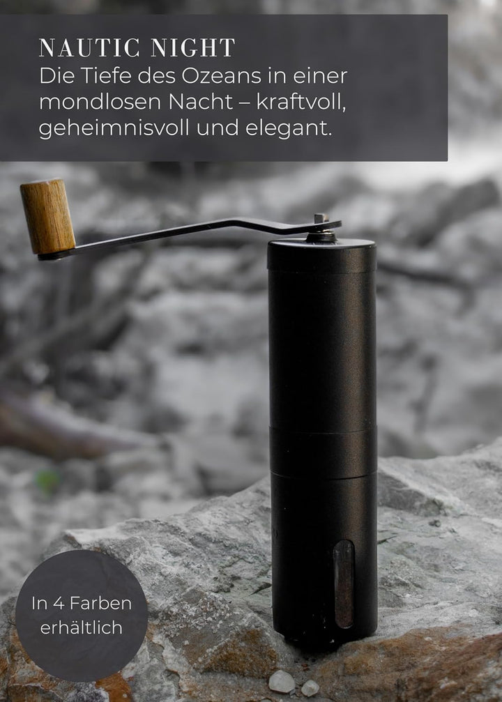 Lambda Coffee Kaffeemühle manuell aus Edelstahl und stufenlosem Keramikmahlwerk I Espressomühle Hand