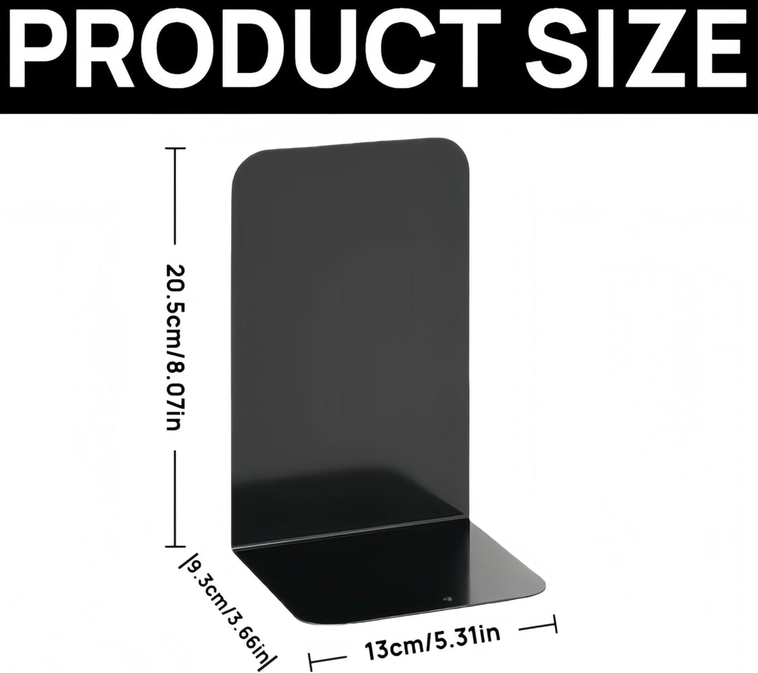 Deefongo 12 Stück Buchstütze, 20.5x13.5x9.3cm, Buchstützen aus Metall, Schwere Buchstütze für Büro S