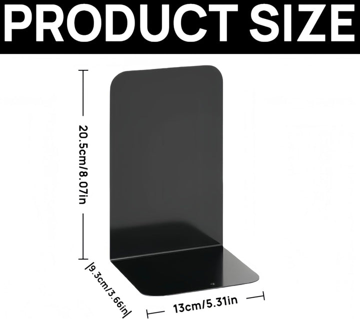 Deefongo 12 Stück Buchstütze, 20.5x13.5x9.3cm, Buchstützen aus Metall, Schwere Buchstütze für Büro S