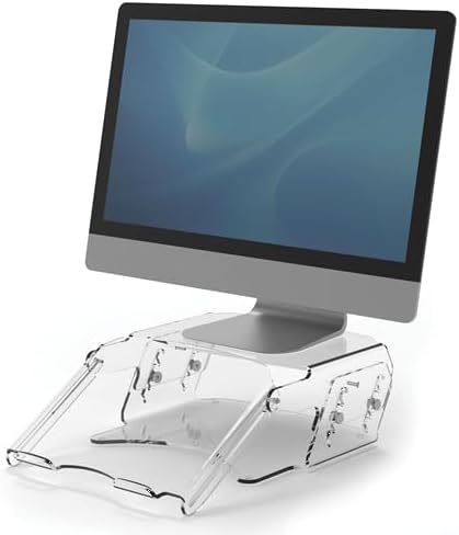 Fellowes Clarity Monitorständer, höhenverstellbar, mit integriertem Vorlagenhalter, transparent Vers