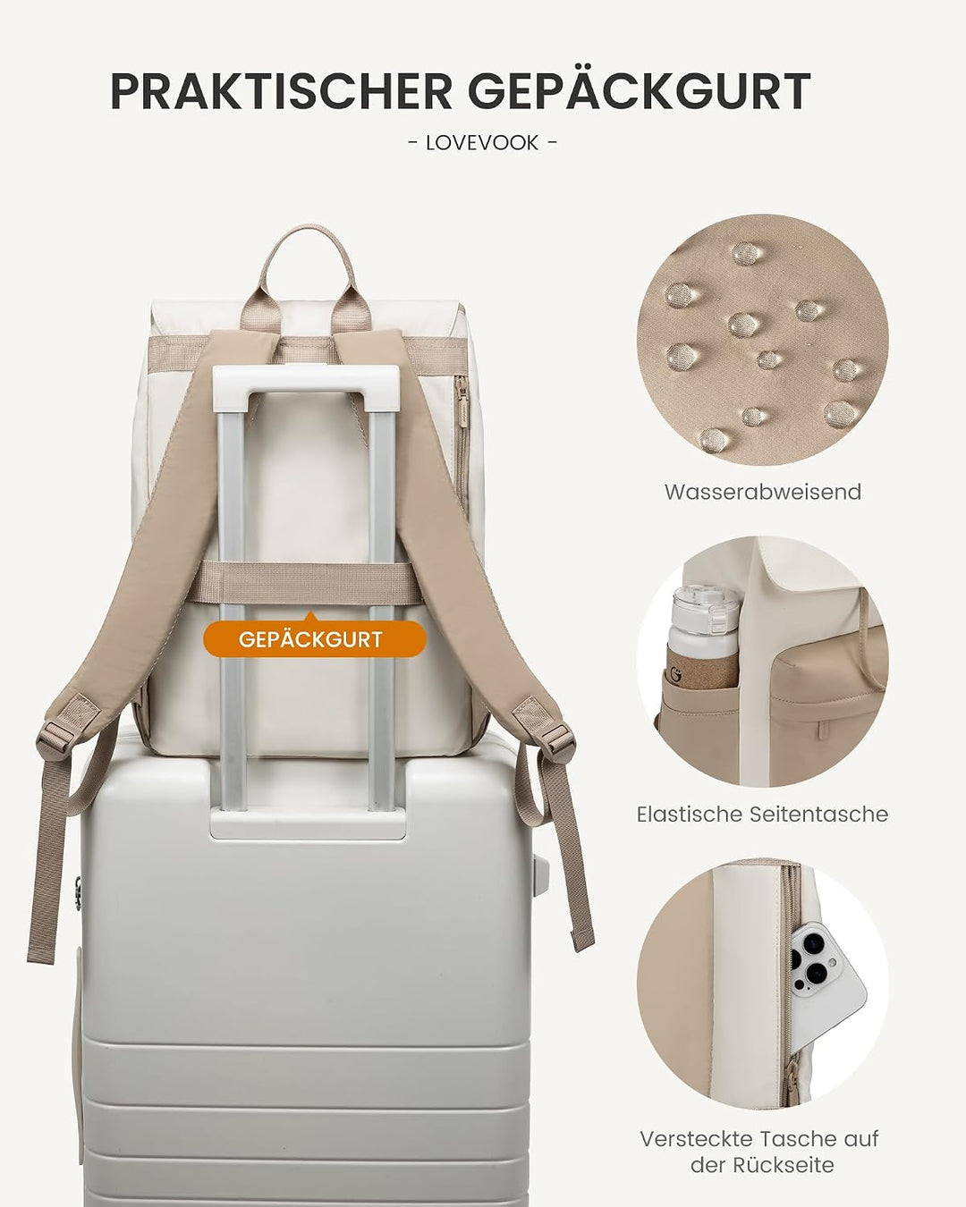 LOVEVOOK Rucksack Damen,17.3 Zoll Laptop Schulrucksack Teenager Wasserdicht Mädchen Leichter Schulta