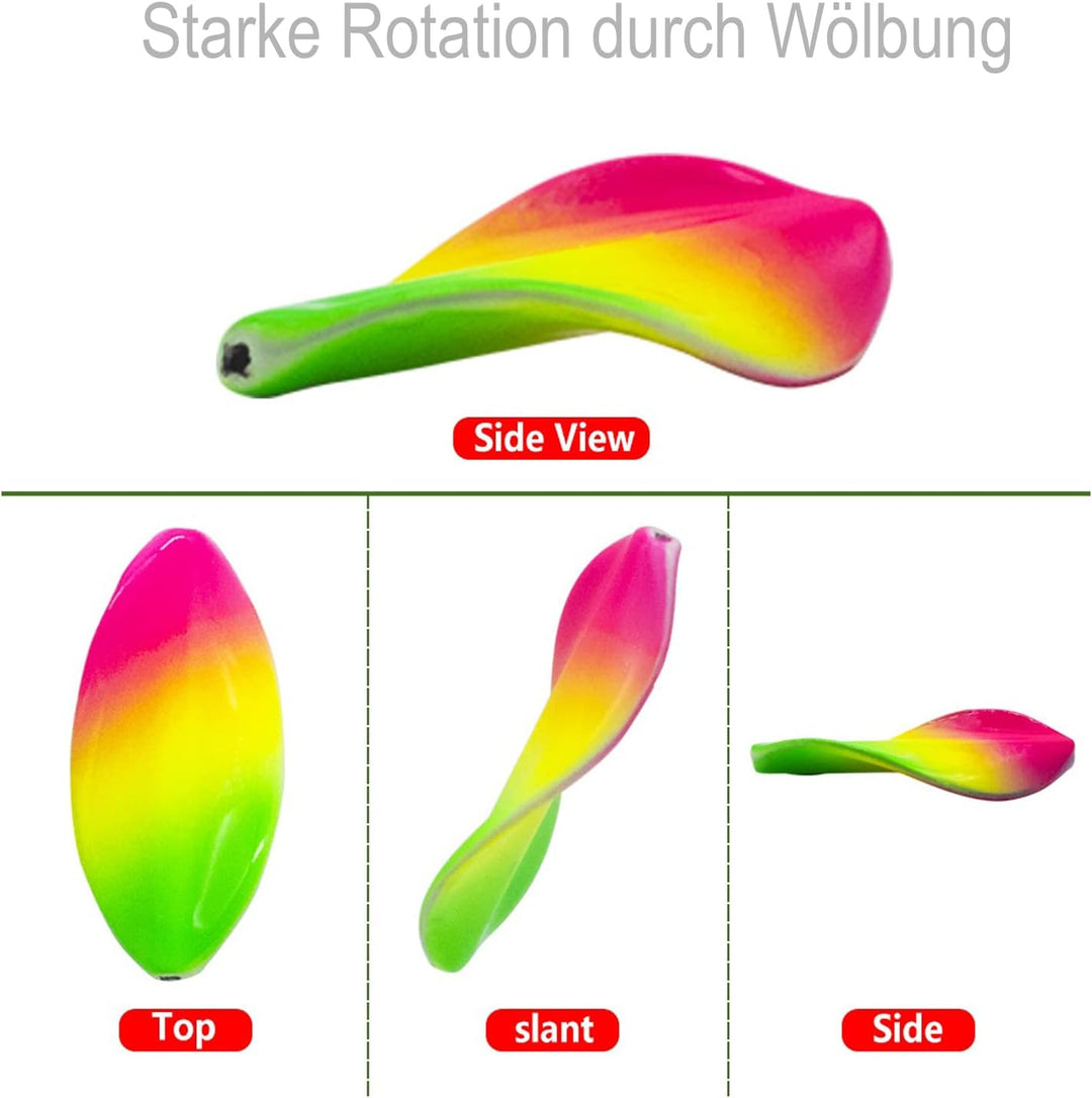 Njord Kalastus Inline Spoon Forelle Komplettset mit 5X Haken und 5X Perlen in Box 4g | UV Aktiv | Du