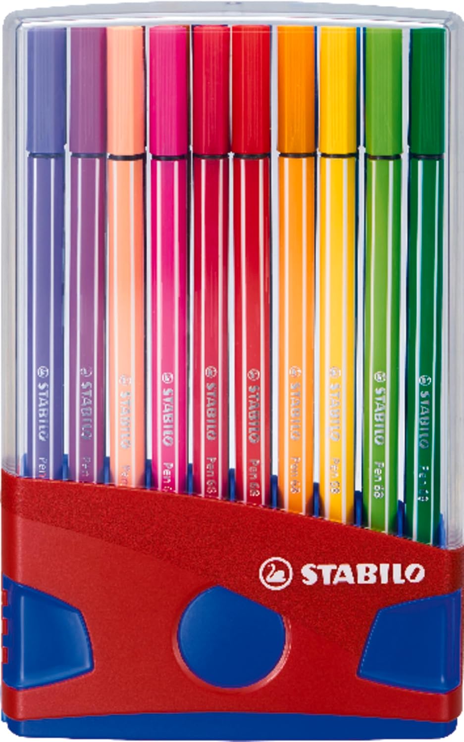 Premium-Filzstift - STABILO Pen 68 ColorParade - 20er Tischset in rot/blau - mit 20 verschiedenen Fa