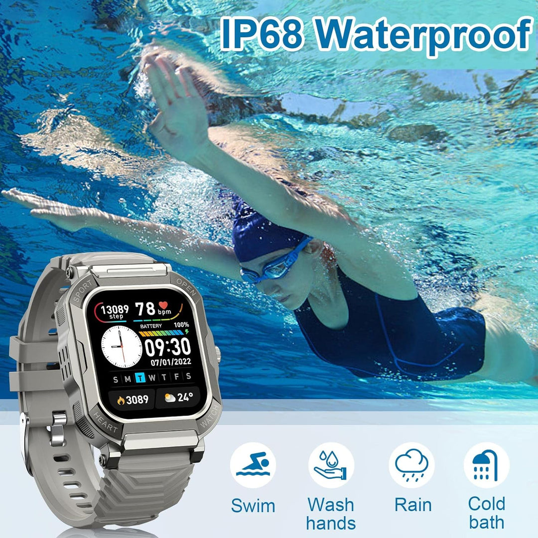 SUPBRO Smartwatch Herren Damen mit Telefonfunktion Fitnessuhr mit Bluetooth Anruf 1.91" HD Voll Touc