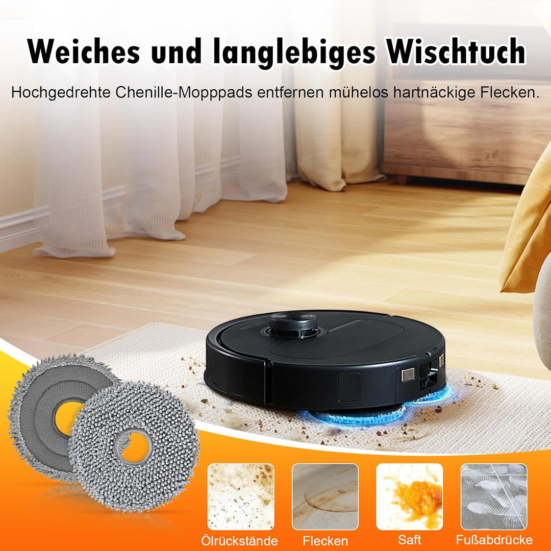 22 Stück Zubehörset für Roborock Qrevo Pro/Qrevo S/Qrevo MaxV Saugroboter, 2 Hauptbürste 4 Staubbeut