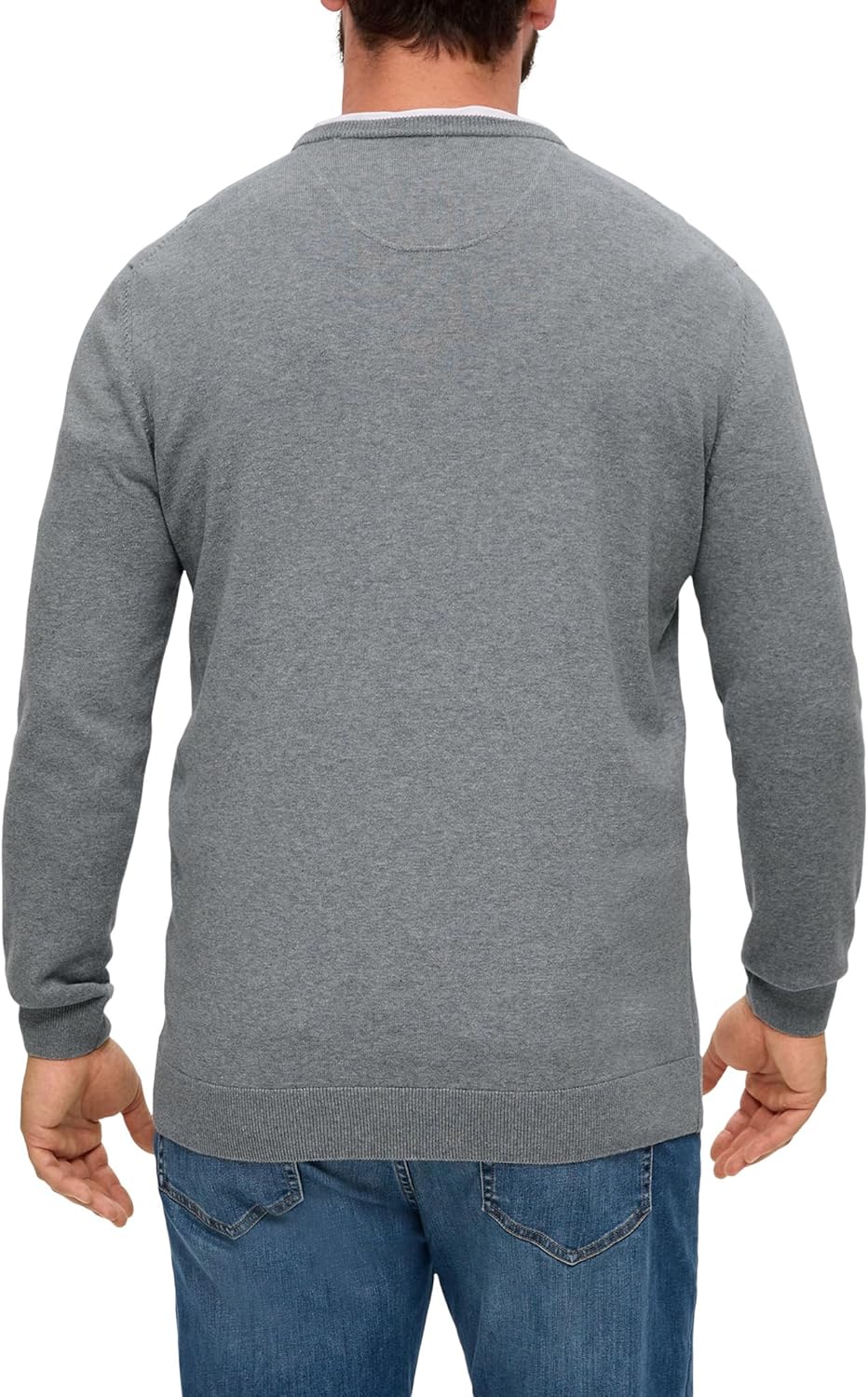 s.Oliver Pullover mit Crew Neck Herren XXL Grau, XXL Grau