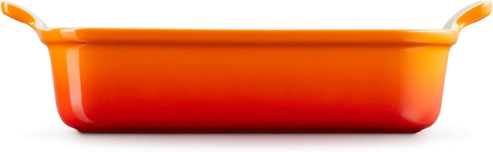 Le Creuset Rechteckige Auflaufform Tradition aus Steinzeug, 26 cm, 2.4 Liter, Ofenrot, 7110226090000