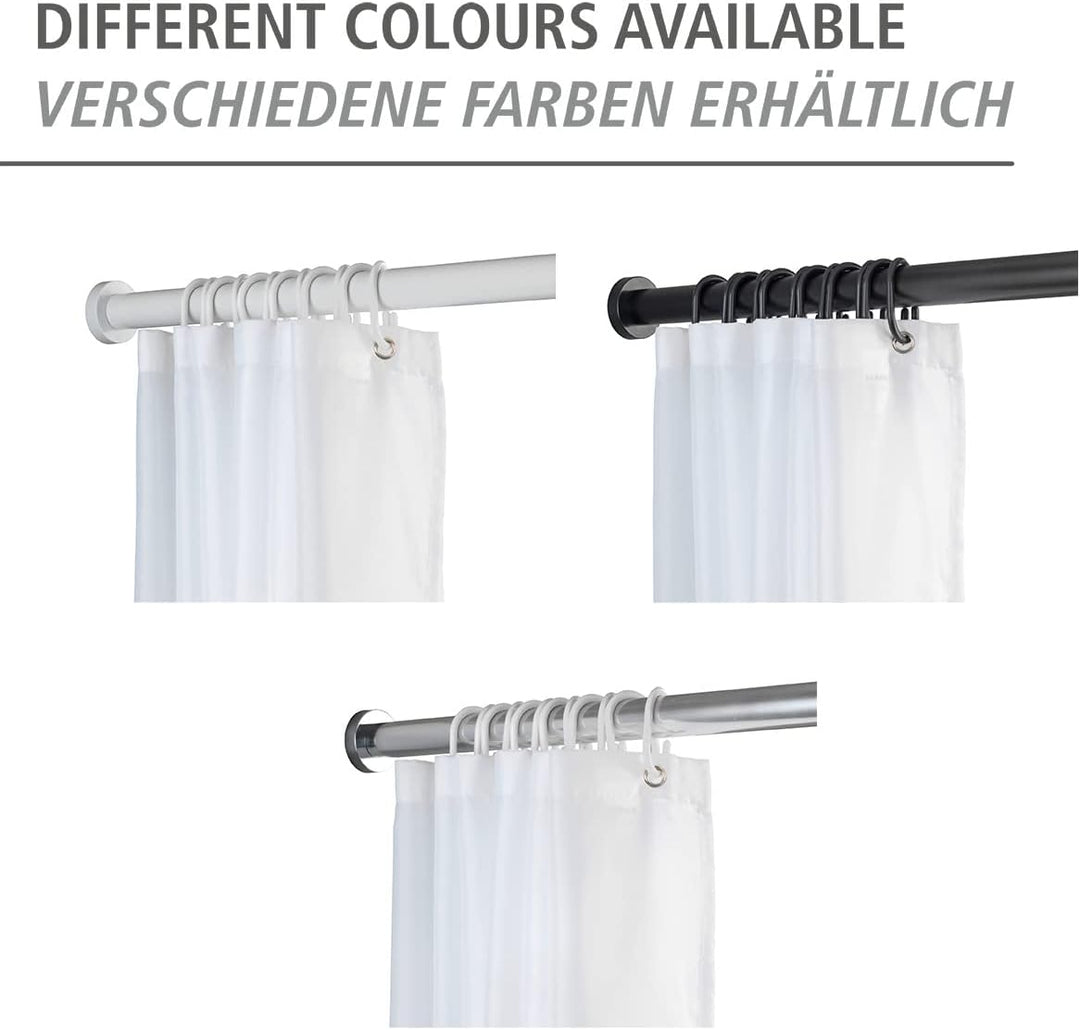 WENKO Teleskop-Duschstange Luz, ausziehbare Duschvorhangstange inkl. Wandadapter zum Klemmen, einfac