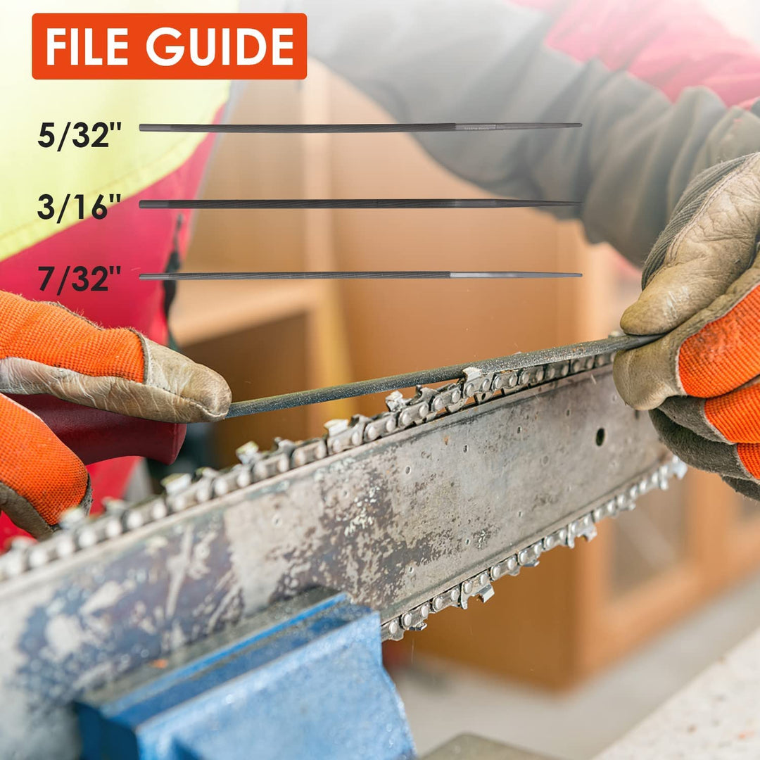 Kettensägen Schärffeilen Kit Sägeketten Feilen Chainsaw Sharpening Files Kit Universal Chainsaw File