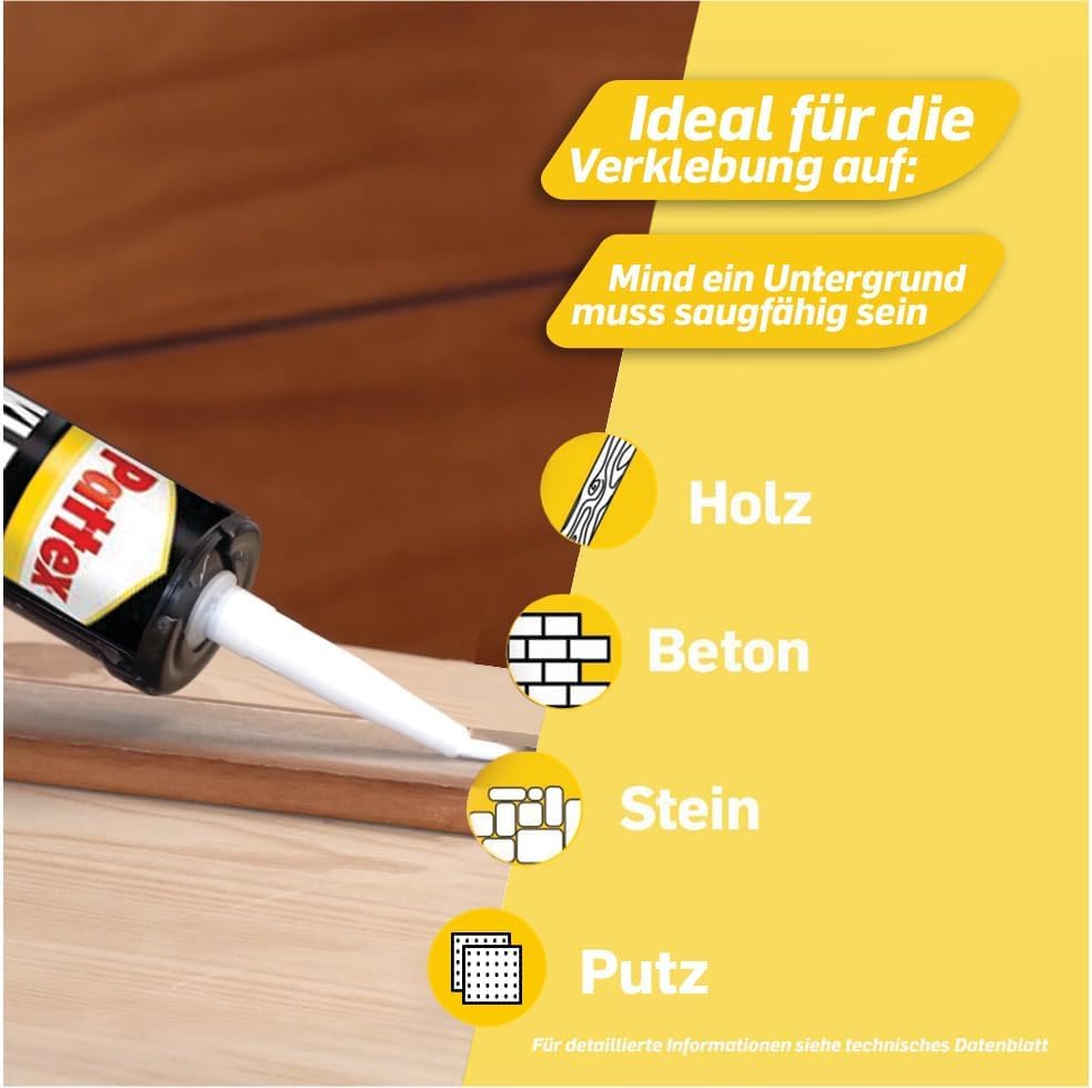 Pattex Kleben statt Bohren, Kartusche, weiss, 6x 400g | Universeller Montagekleber für den Innenbere