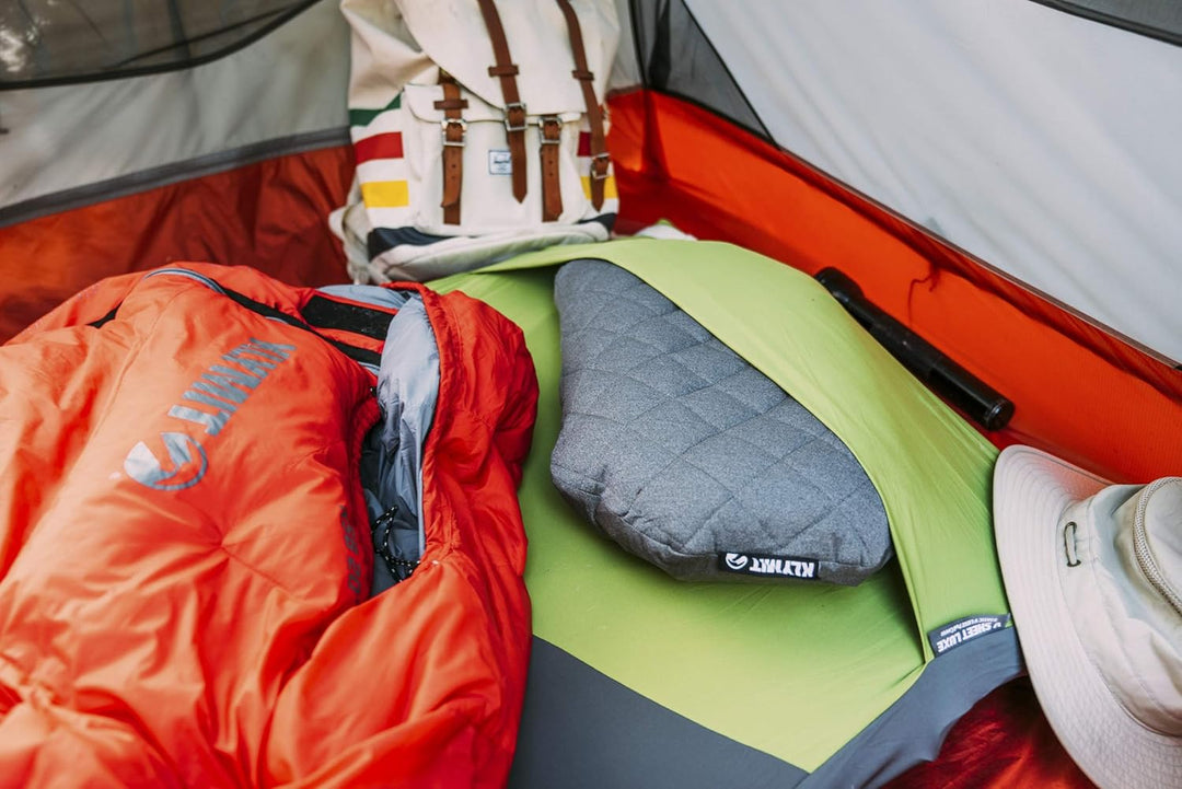 Klymit Unisex V New Sheet for Sleeping Pad, Orange/Grau, gesteppt Luxe (193 x 76 cm), Luxe (193 x 76