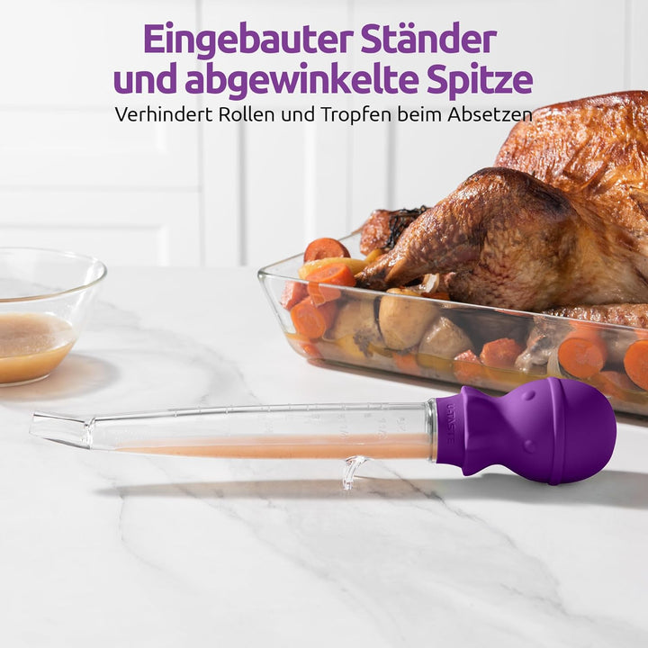 U-Taste 109℃ Hitzebeständige Grosse Abgewinkelte Bratenspritze Tritan Putenfleisch-Fettpipette mit S