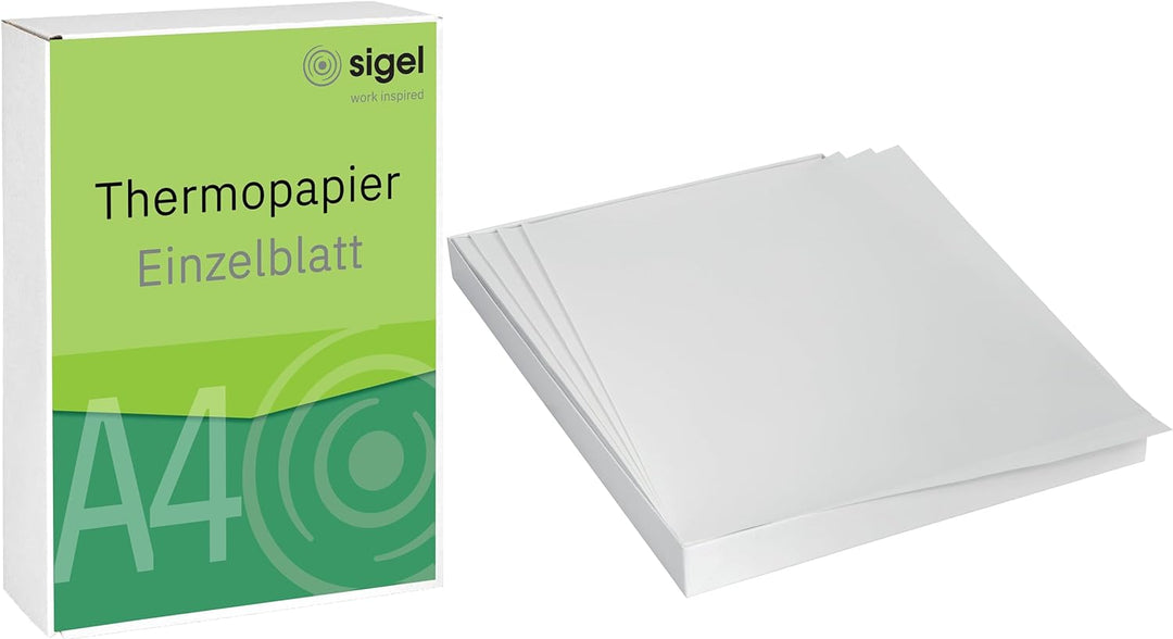 SIGEL TP411 Einzelblatt Thermopapier DIN A4, 76 g, 250 Blatt, Premium - 12 Jahre archivierbar, für a