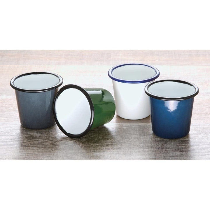 Olympia DC383 Sossentasse emailliert weiss/blau Weiss / Blau, Weiss / Blau