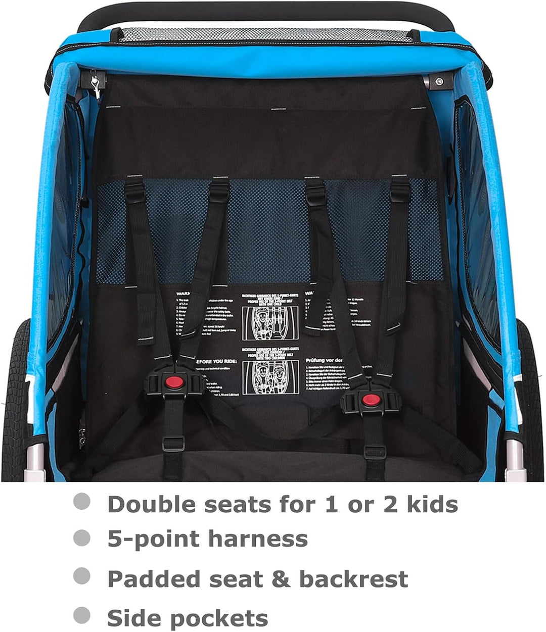Tiggo S2 Kinderanhänger mit Federung Jogger 2 in 1 Kinder Buggy fahrradanhänger Anhänger 360° Drehba