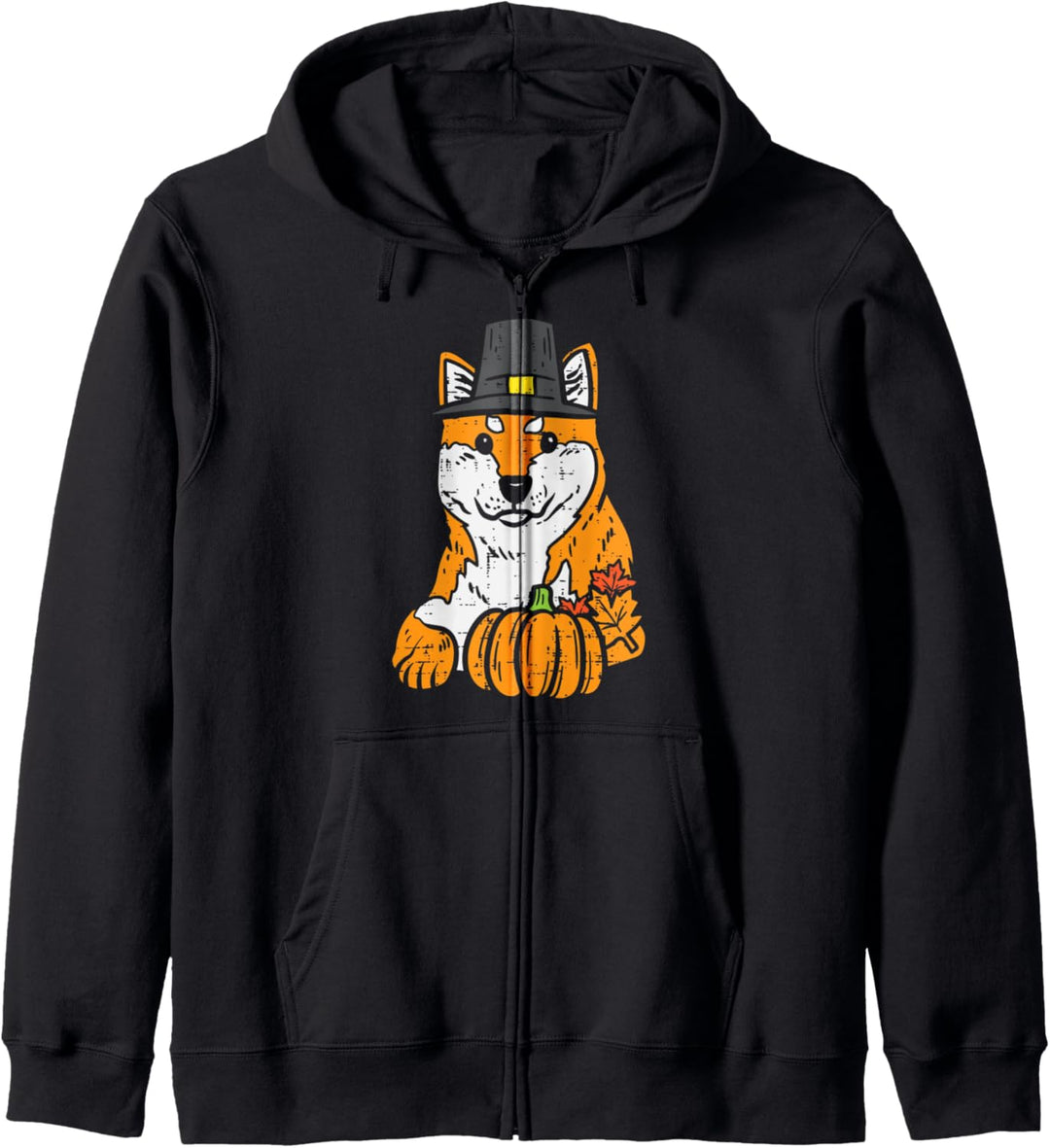 Shiba Inu Kürbisblätter Erntedankfest Herbst Halloween Hund Kapuzenjacke