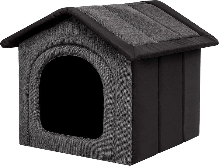 PillowPrim Hundehütte Hundehöhle Hundebett Hundehaus Katzenhöhle Grösse XXXL - 76x72 cm Graphit mit