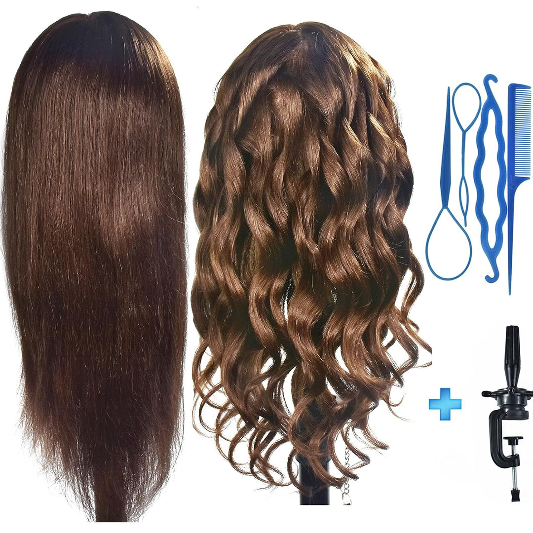 Schaufensterpuppe Kopf 20„-22“ Weiblich 85% Echthaar Friseur Kosmetologie Schaufensterpuppe Schaufen