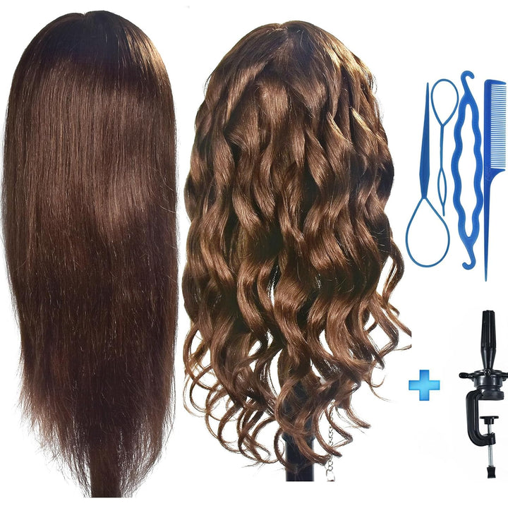 Schaufensterpuppe Kopf 20„-22“ Weiblich 85% Echthaar Friseur Kosmetologie Schaufensterpuppe Schaufen
