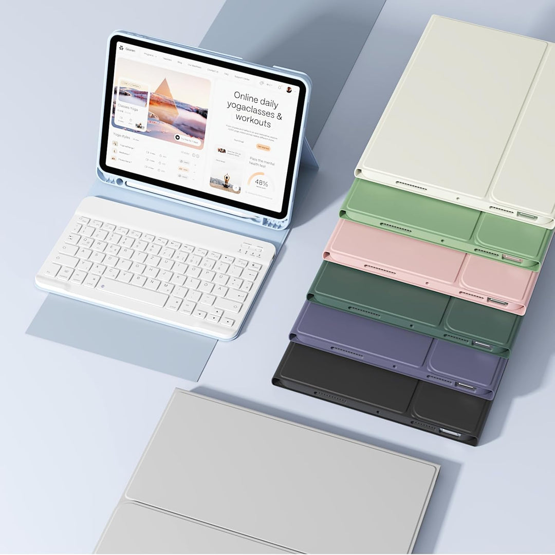 Hülle mit Tastatur für iPad Air 11 Zoll 2026/2025/2024, für iPad Air 10,9 2022/2020 5./4. Generation