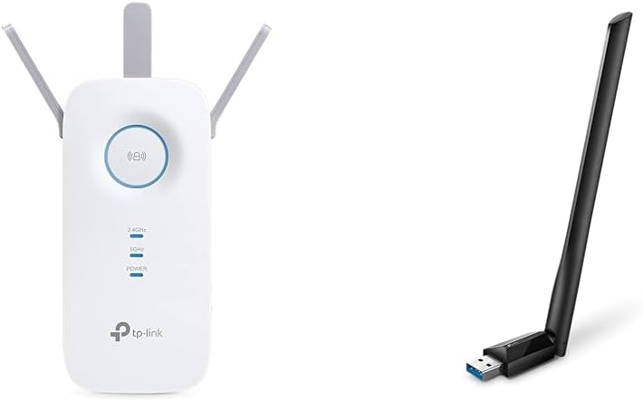 TP-Link RE550 WLAN Verstärker Repeater AC1900 & Archer T3U Plus AC1300 High Gain USB WLAN Stick Adap