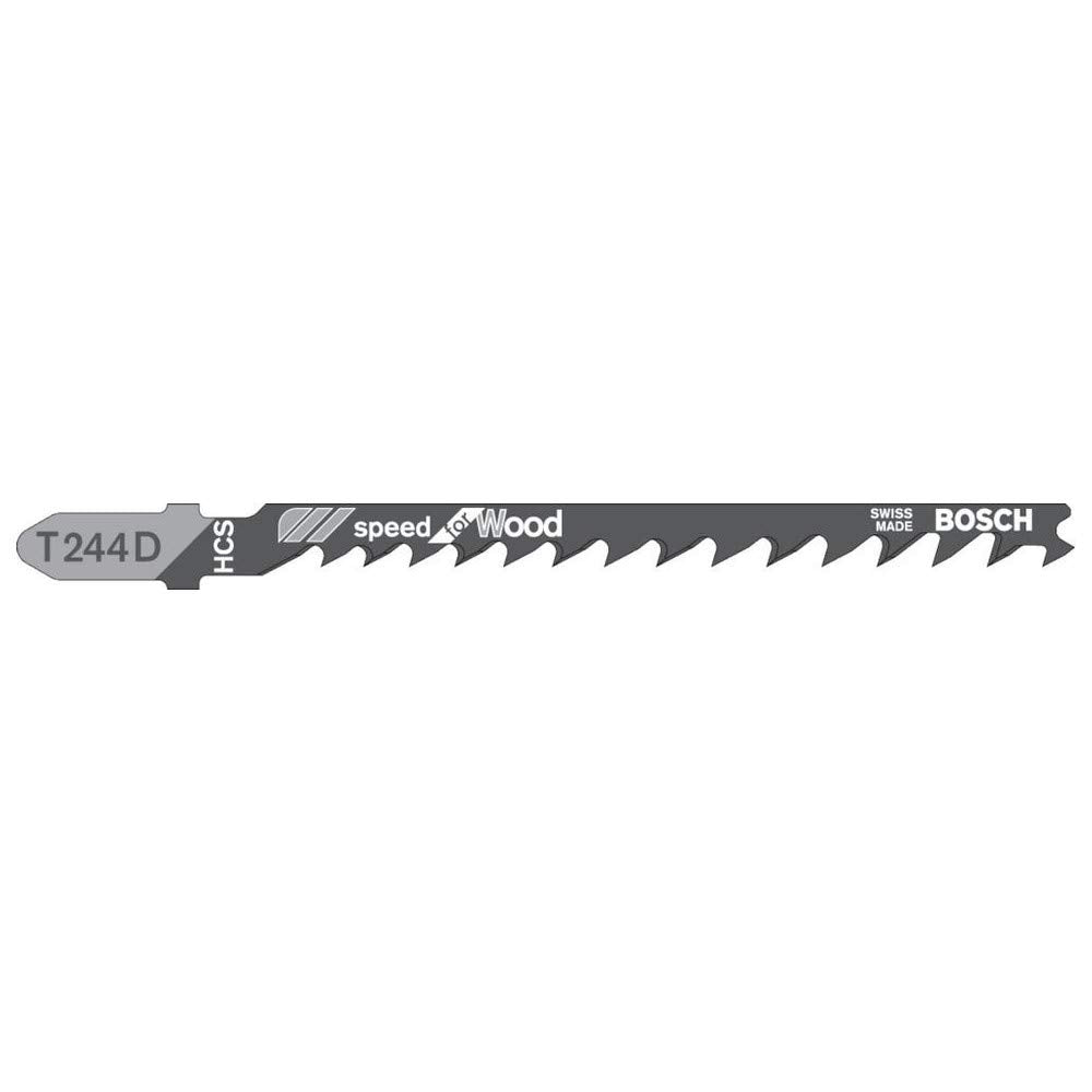 Bosch 25x Stichsägeblatt T 244 D Speed for Wood (für weiches Holz, Kurvenschnitt, Professional Zubeh