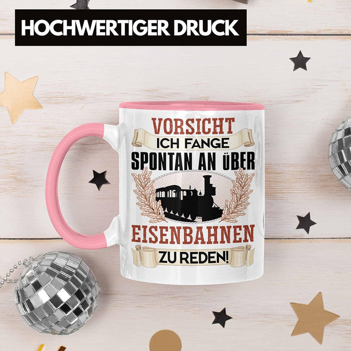 Trendation - Eisenbahner Tasse Geschenk für Modelleisenbahn-Fans Geschenkidee Ich Fange Spotan An Üb