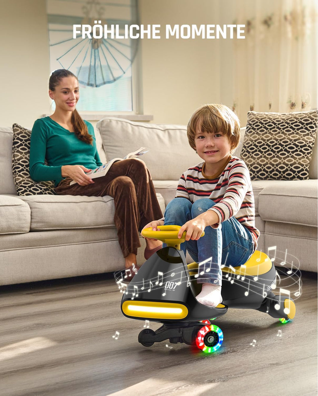 FanttikRide N7 Pro Kinder Elektroauto, Elektrisches Rutschauto mit Pedal, Typ C aufladbar Batterie K
