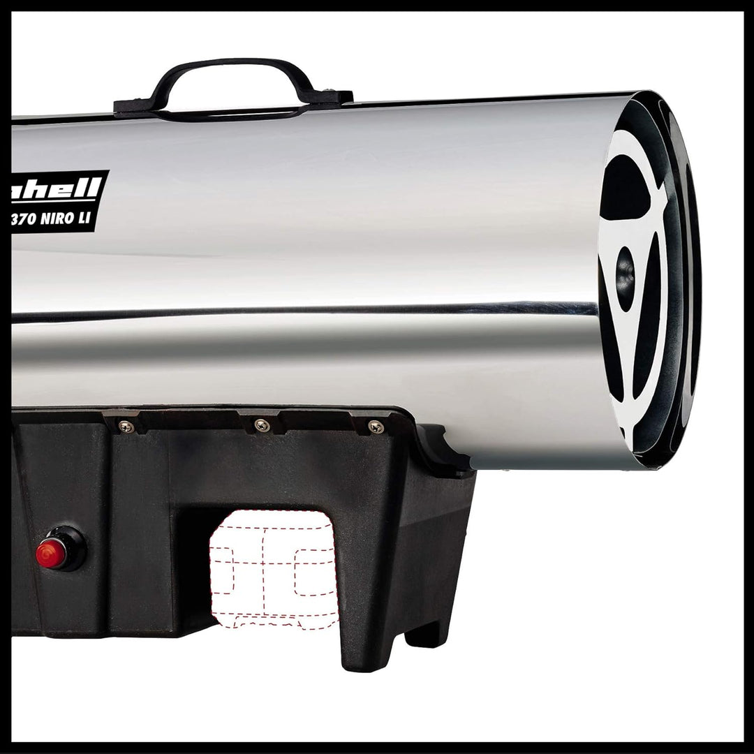 Einhell Akku-Heissluftgenerator GE-HG 18/370 Niro Li-Solo Power X-Change (Lithium-Ionen, 37 kW, rost