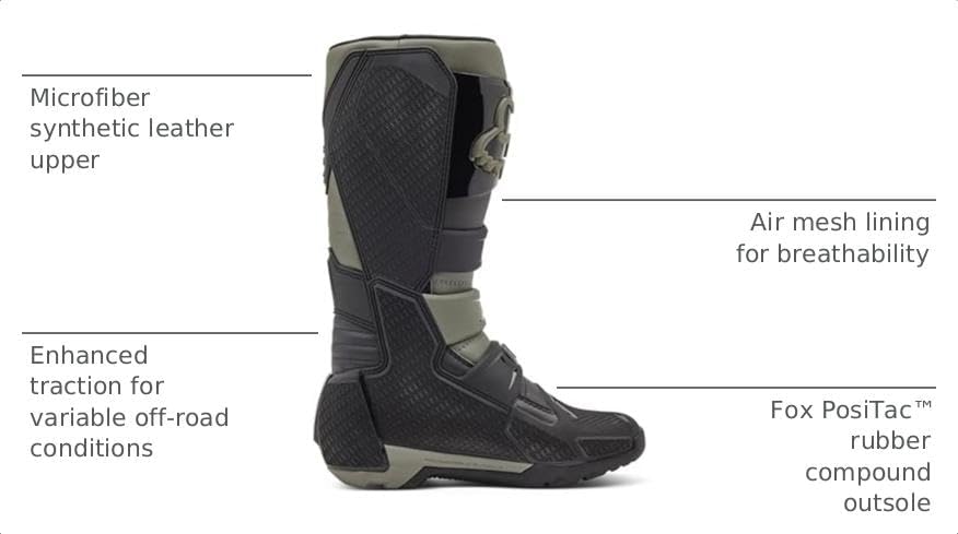 Fox Racing Unisex Comp X Motocross-stiefelStiefel 49 EU Grau Schwarz, 49 EU Grau Schwarz