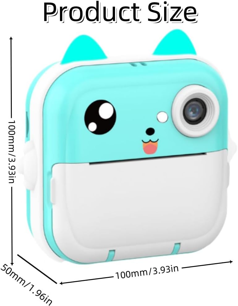 ThreeH Kinderkamera Sofortbildkamera Wiederaufladbarer Videorekorder 24MP Mini-Foto-Camcorder mit Dr