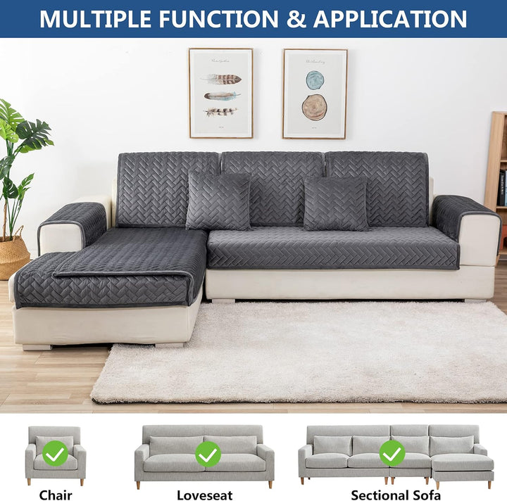 Eismodra Sofa Überzug,Sofabezug 3 Sitzer,Anti-Rutsch-Couch Überzug für L Form Sofaschoner Chaiselong