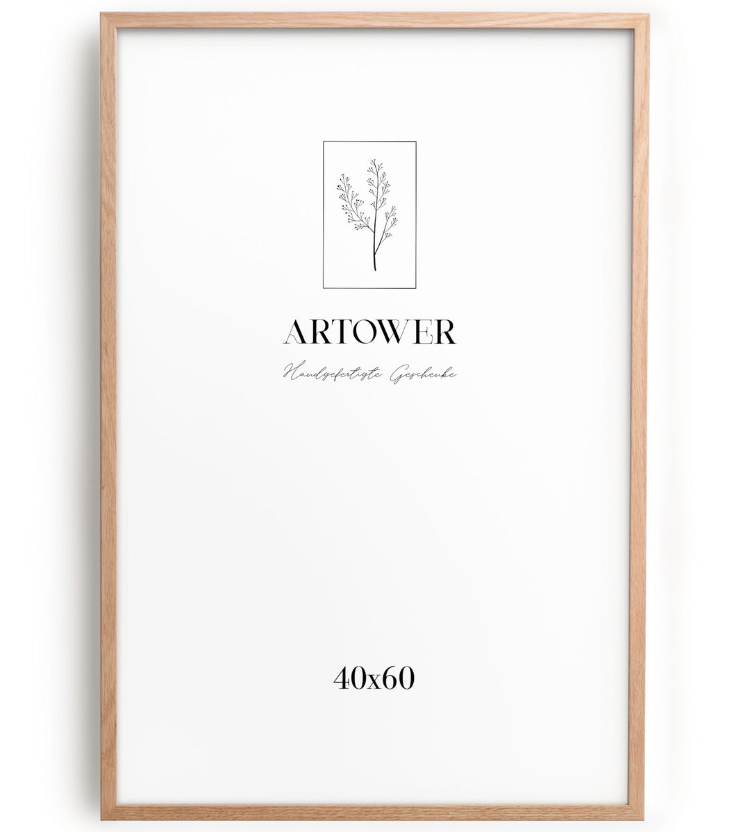 Artower® Bilderrahmen für 40 x 60 cm Natur Holz Eiche Dünner Rahmen | Posterrahmen Gross Vintage Col