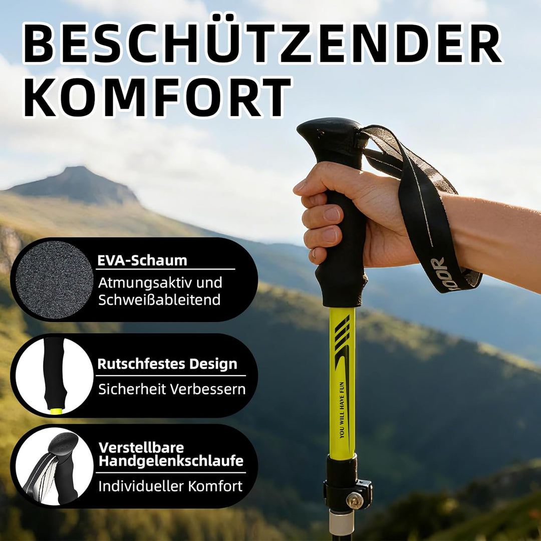 Wanderstöcke Faltbar | Walking Stöcke für Damen Und Herren | Wanderstöcke Teleskop | Aluminium | 115