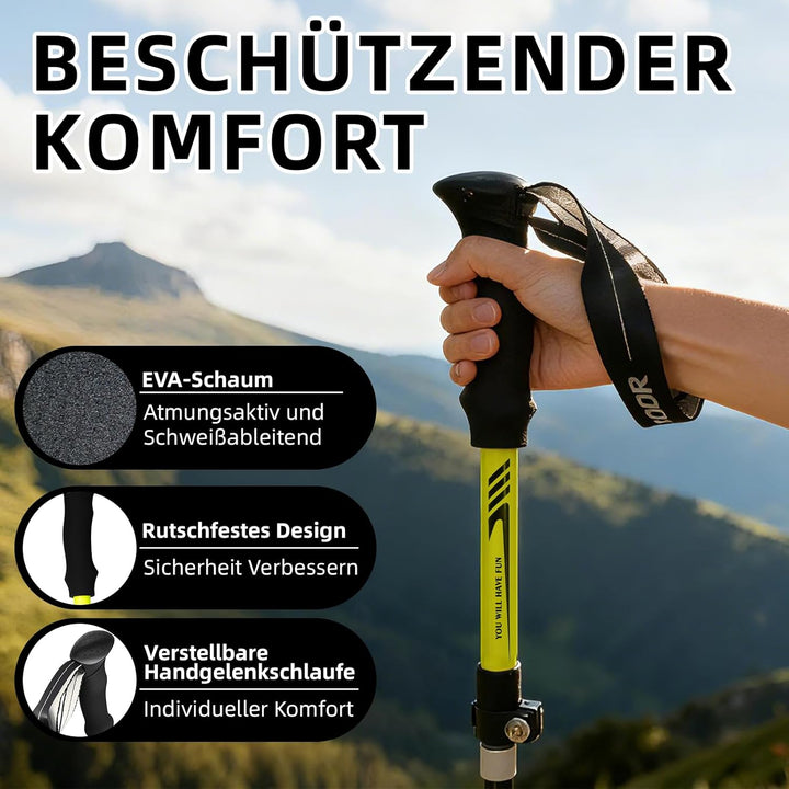 Wanderstöcke Faltbar | Walking Stöcke für Damen Und Herren | Wanderstöcke Teleskop | Aluminium | 115