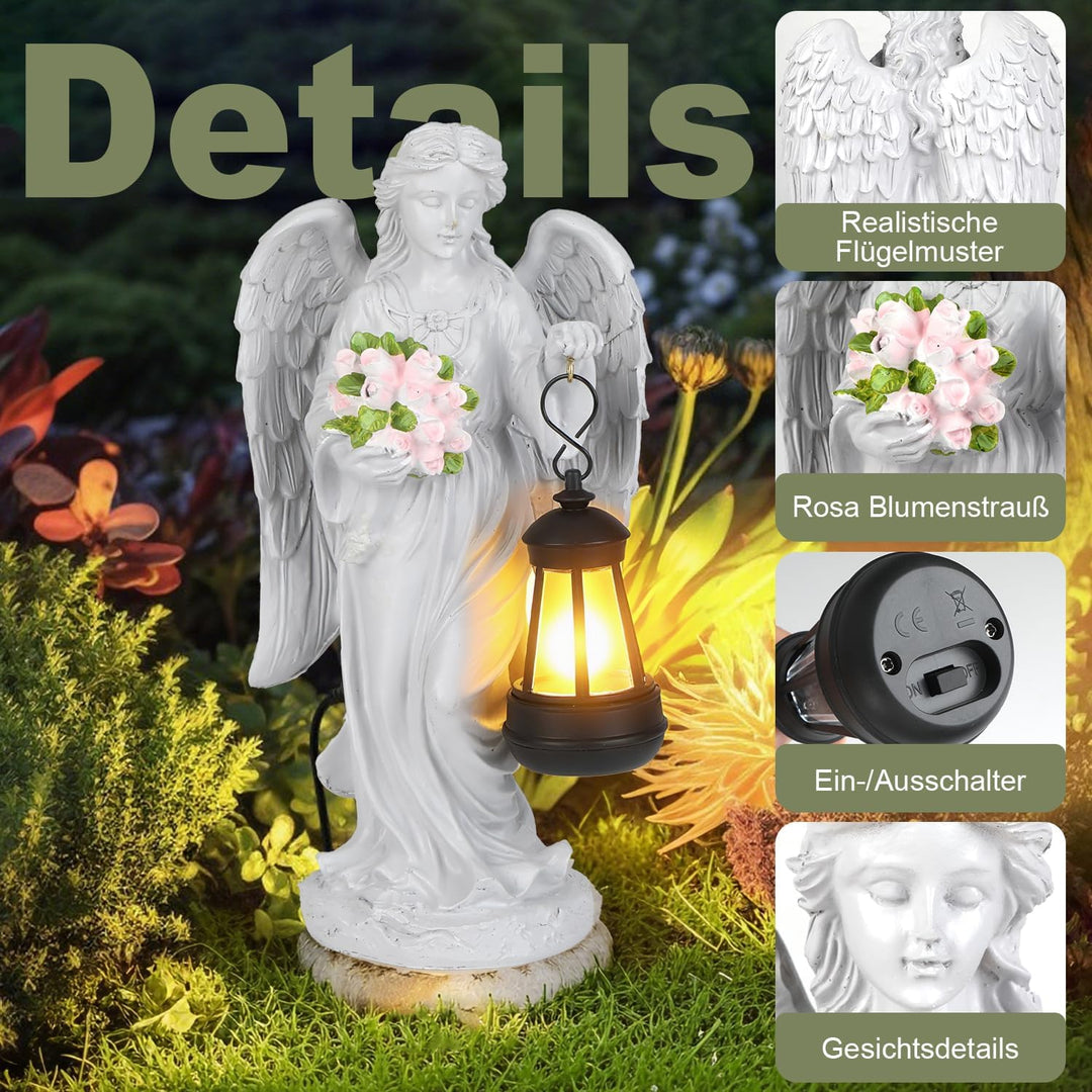 Engel Gartenstatuen, Grabschmuck Wetterfest: Grabengel, Aussen Friedhof Deko, Wetterfeste Grabdeko a