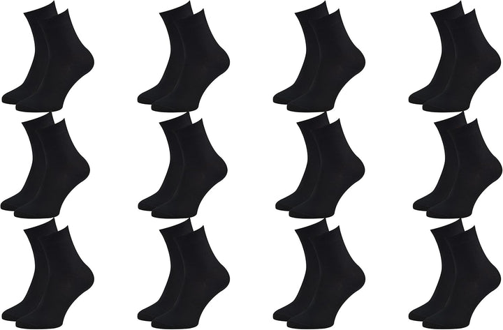 Rainbow Socks - Damen Herren Klassische Bunte Bambus Socken 44 12 X Schwarz, 44 12 X Schwarz