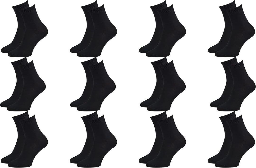 Rainbow Socks - Damen Herren Klassische Bunte Bambus Socken 39-41 12 X Schwarz, 39-41 12 X Schwarz