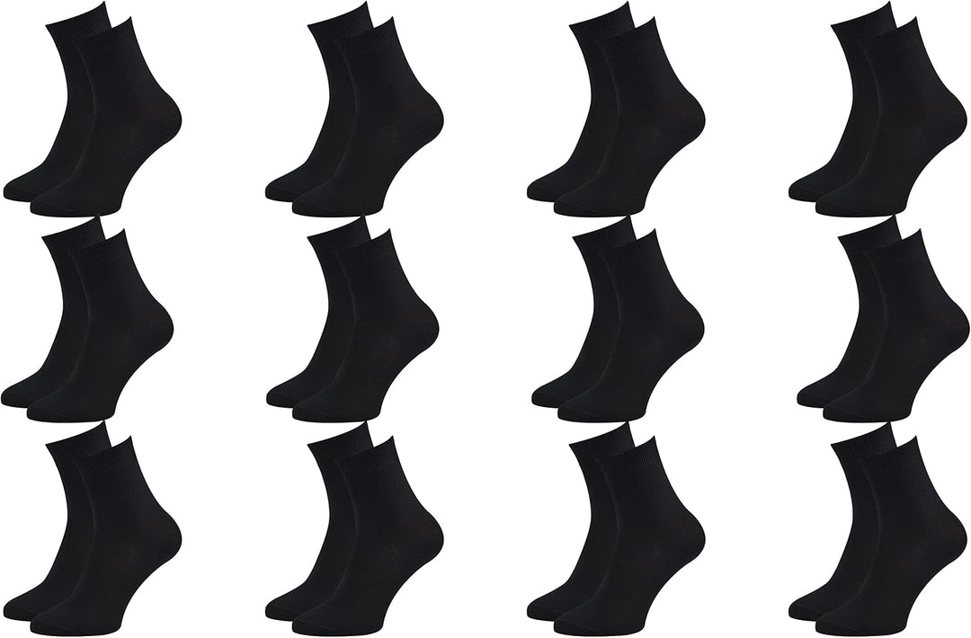 Rainbow Socks - Damen Herren Klassische Bunte Bambus Socken 39-41 12 X Schwarz, 39-41 12 X Schwarz