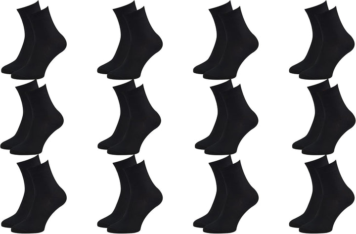 Rainbow Socks - Damen Herren Klassische Bunte Bambus Socken 39-41 12 X Schwarz, 39-41 12 X Schwarz