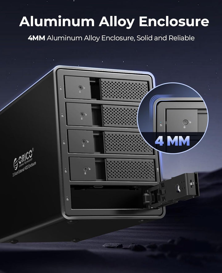 ORICO RAID 5 Bay Festplattengehäuse,USB 3.0 zu SATA Revision 3.0 Externes HDD Gehäuse für 3,5 Zoll H