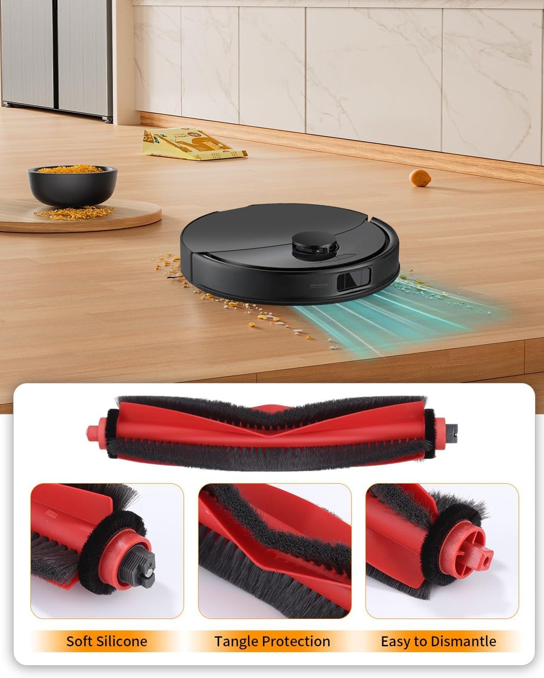 Zubehörset Ersatzteile für Roborock Q10 S5 / Q10 S5+ Staubsauger | 1 Hauptbürste, 4 Hepa-Filter, 6 S