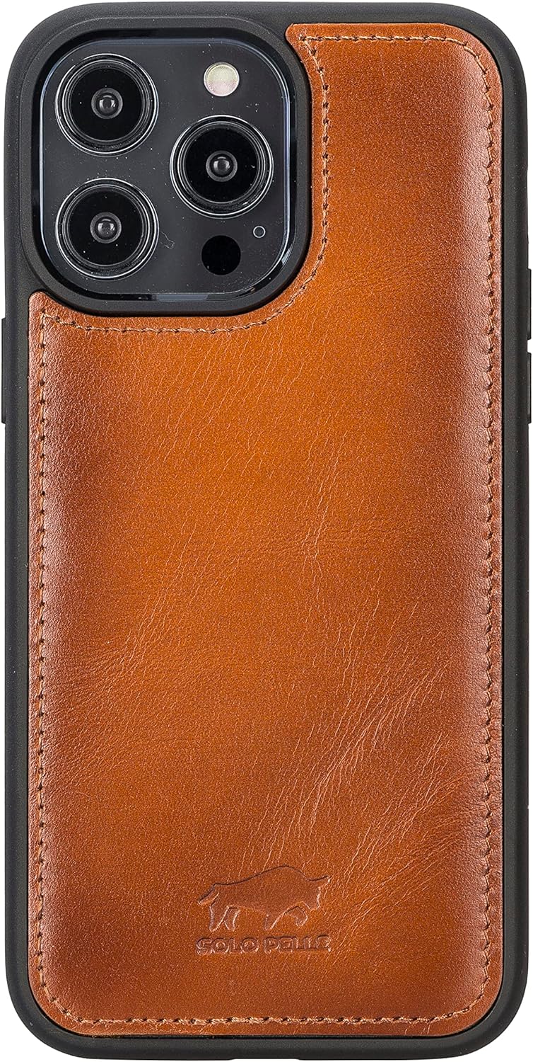 Solo Pelle Lederhülle kompatibel für iPhone 14 Pro Max in 6.7 Zoll abnehmbare Hülle (2in1) inkl. Kar