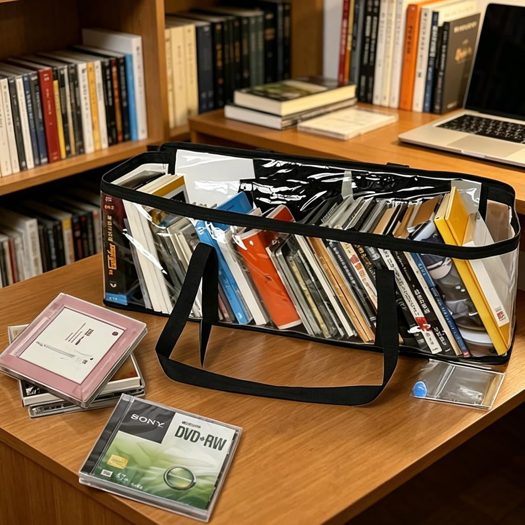 BAIFULAI 6 Stück DVD Aufbewahrungstaschen, 60 * 15 * 22cm CD Aufbewahrung Tasche, Platz für 160 DVDs