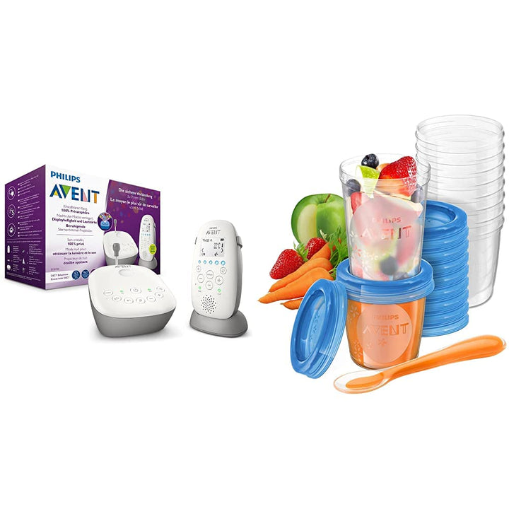 Philips Avent Audio Babyphone SCD733/26 - DECT-Technologie, Eco-Mode, Sternenhimmel, Gegensprechfunk