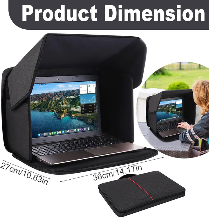 Laptop Sonnenschutz, 2-in-1 Laptoptasche Computer-Sonnenschutz Blendschutz für Arbeiten im Freien, T