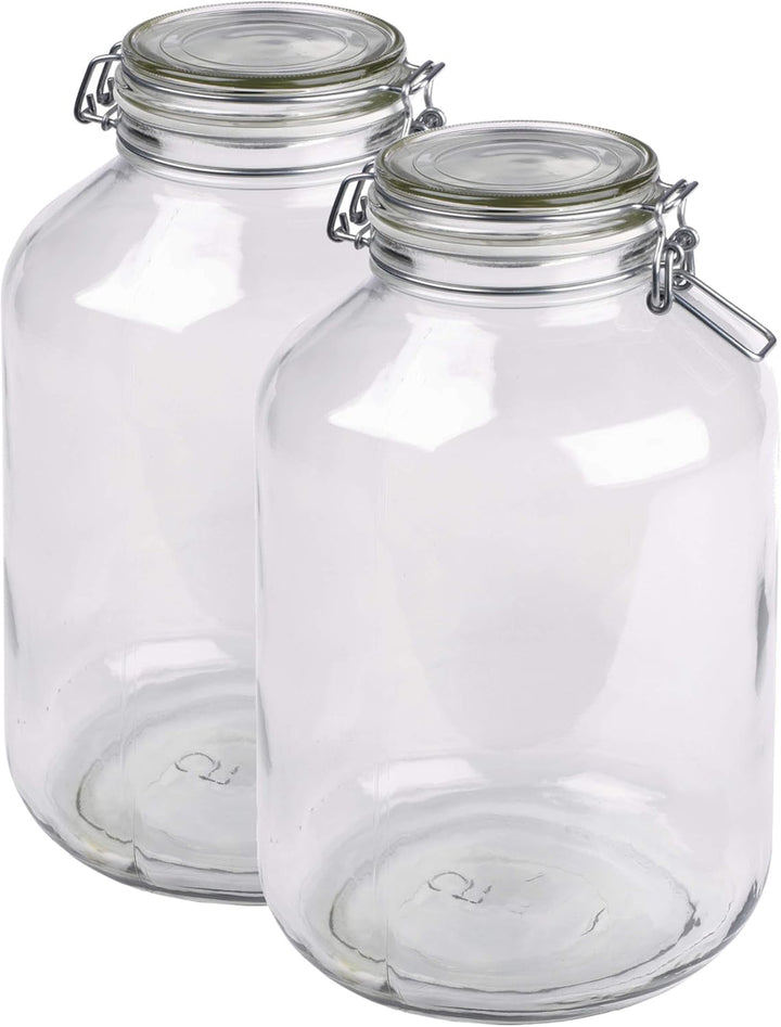 MÄSER 926240 Gothika, Einmachgläser gross, 2er Set à 4,8 l, made in Germany, Vorratsgläser mit Decke