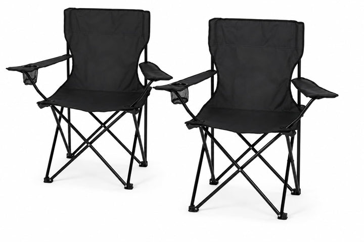 Nexos 2-er Set Angelstuhl Anglerstuhl Faltstuhl Campingstuhl Klappstuhl mit Armlehne und Getränkehal