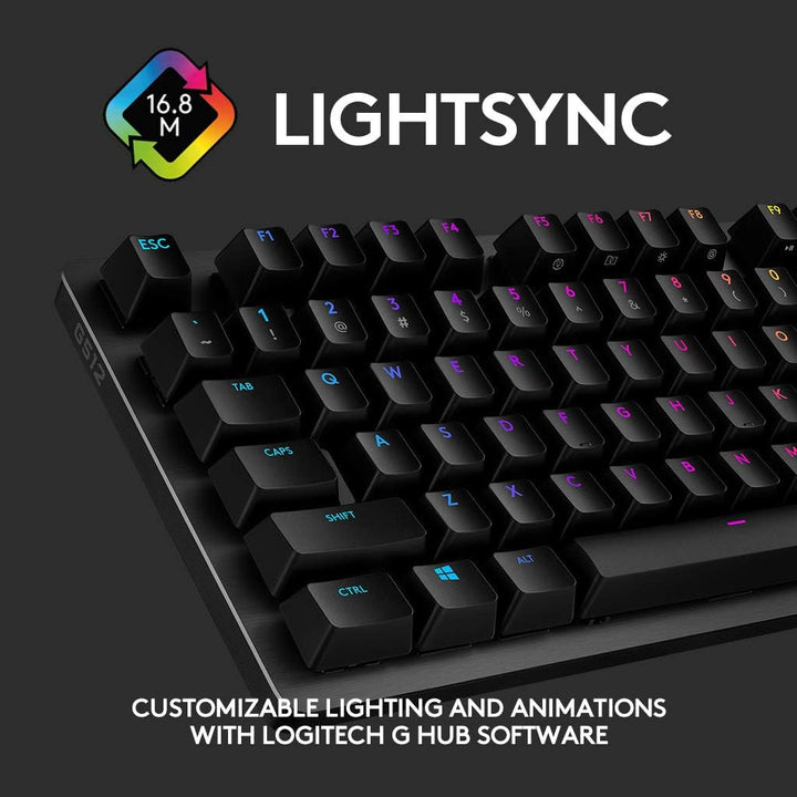 Logitech G512 mechanische Gaming-Tastatur, GX-Brown Taktile Switches, LIGHTSYNC RGB-Beleuchtung, USB